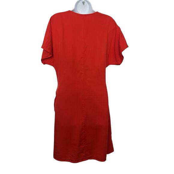 Anthropologie Amadi Robe Wrap Mini Dress Size M Orange Travel Beach Vacay NWT - Picture 2 of 8